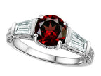 Star K Round 7mm Genuine Garnet Ring