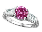 Star K Round 7mm Created Pink Sapphire Ring