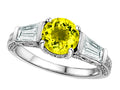 Star K™ Round 7mm Genuine Lemon Quartz Ring