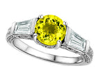 Star K™ Round 7mm Genuine Lemon Quartz Ring