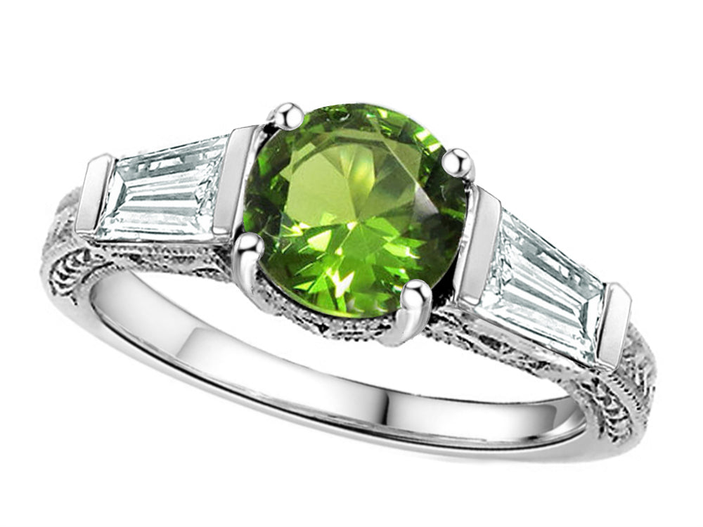 Star K Round 7mm Simulated Peridot Ring