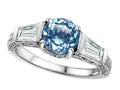 Star K Round 7mm Simulated Aquamarine Ring