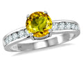 Star K Round 7mm Genuine Citrine Ring