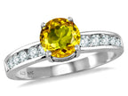 Star K Round 7mm Genuine Citrine Ring