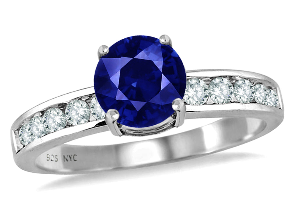 Star K Round 7mm Created Sapphire Ring