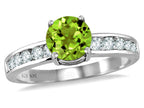Star K Round 7mm Genuine Peridot Ring
