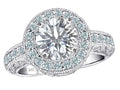 Star K 7mm Round White Topaz Ring