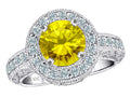 Star K 7mm Round Simulated Citrine Ring