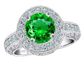 Star K 7mm Round Simulated Emerald Ring