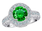 Star K 7mm Round Simulated Emerald Ring