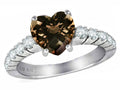 Star K Genuine 8mm Heart Shape Smoky Quartz Ring