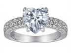 Star K 8mm Heart Shape White Topaz Ring