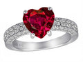 Star K™ 8mm Heart Shape Created Ruby Ring