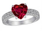 Star K™ 8mm Heart Shape Created Ruby Ring