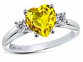 Star K 8mm Heart Shape Simulated Citrine Ring