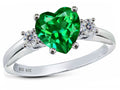 Star K 8mm Heart Shape Simulated Emerald Ring