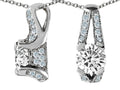Star K™ 8mm Round White Topaz Designer Pendant Necklace