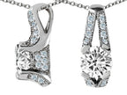 Star K™ 8mm Round White Topaz Designer Pendant Necklace