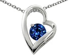 Star K™ 7mm Round Created Sapphire Heart Shape Pendant Necklace