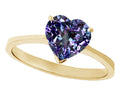 Tommaso Design Simulated Alexandrite Heart Shape 8mm Solitaire Engagement Ring