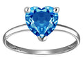 Original Star K Genuine Blue Topaz Heart Shape 8mm Solitaire Engagement Ring