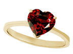 Tommaso Design Genuine Garnet Heart Shape 8mm Solitaire Engagement Ring