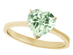 Tommaso Design Green Amethyst Heart Shape 8mm Solitaire Engagement Ring