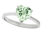 Tommaso Design Green Amethyst Heart Shape 8mm Solitaire Engagement Ring