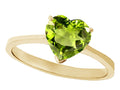 Tommaso Design Genuine Peridot Heart Shape 8mm Solitaire Engagement Ring