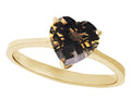 Tommaso Design Genuine Smoky Quartz Heart Shape 8mm Solitaire Engagement Ring