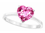 Tommaso Design Created Pink Sapphire Heart Shape 8mm Solitaire Engagement Ring