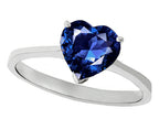 Tommaso Design Created Blue Sapphire Heart Shape 8mm Solitaire Engagement Ring