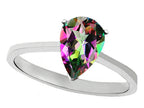 Tommaso Design Mystic Topaz Pear Shape 8x6mm Solitaire Engagement Ring