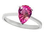 Tommaso Design Created Pink Sapphire Pear Shape 8x6mm Solitaire Engagement Ring
