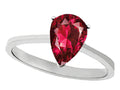 Tommaso Design Created Ruby Pear Shape 8x6mm Solitaire Engagement Ring