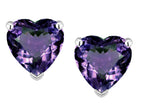 Tommaso Design™ Heart Shape 7mm Simulated Alexandrite Earrings Studs