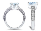 Star K™ 8mm Heart Shape Simulated Emerald Wedding Set