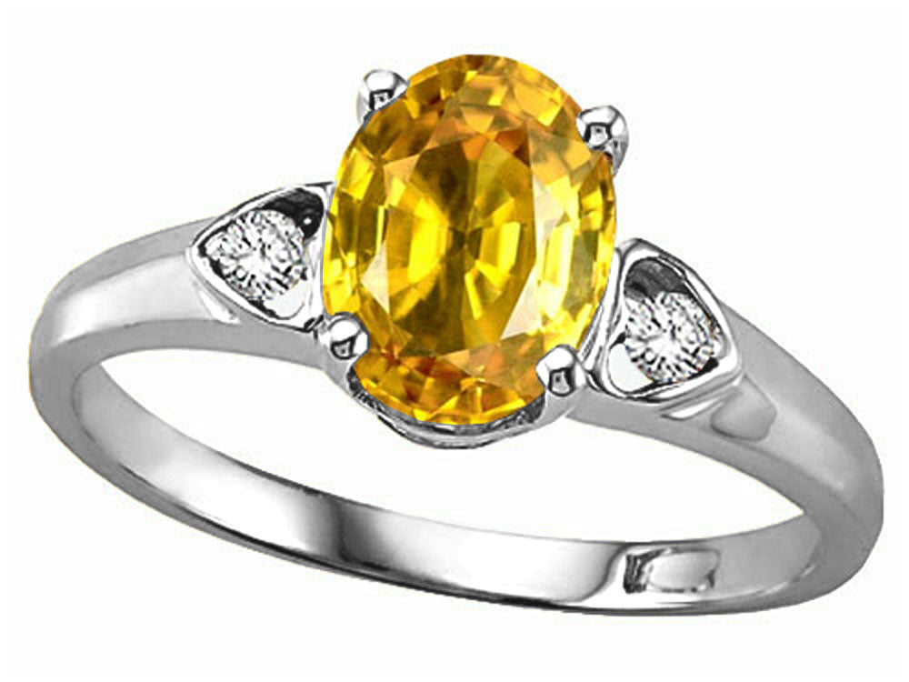 Tommaso Design Oval 8x6mm Simulated Yellow Sapphire Ring