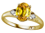 Tommaso Design Oval 8x6mm Simulated Yellow Sapphire Ring