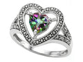 Tommaso Design Heart Shape 6mm Mystic Rainbow Topaz Ring