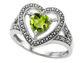 Tommaso Design Heart Shape 6mm Genuine Peridot Ring