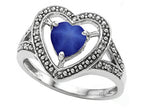 Tommaso Design Heart Shape 6mm Created Star Sapphire Ring