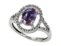 Tommaso Design Oval 8x6mm Simulated Alexandrite Ring
