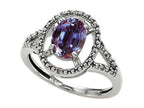 Tommaso Design Oval 8x6mm Simulated Alexandrite Ring