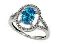Tommaso Design Oval 8x6mm Genuine Blue Topaz Ring