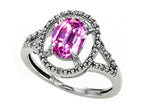 Tommaso Design Oval 8x6mm Simulated Pink Tourmaline Ring