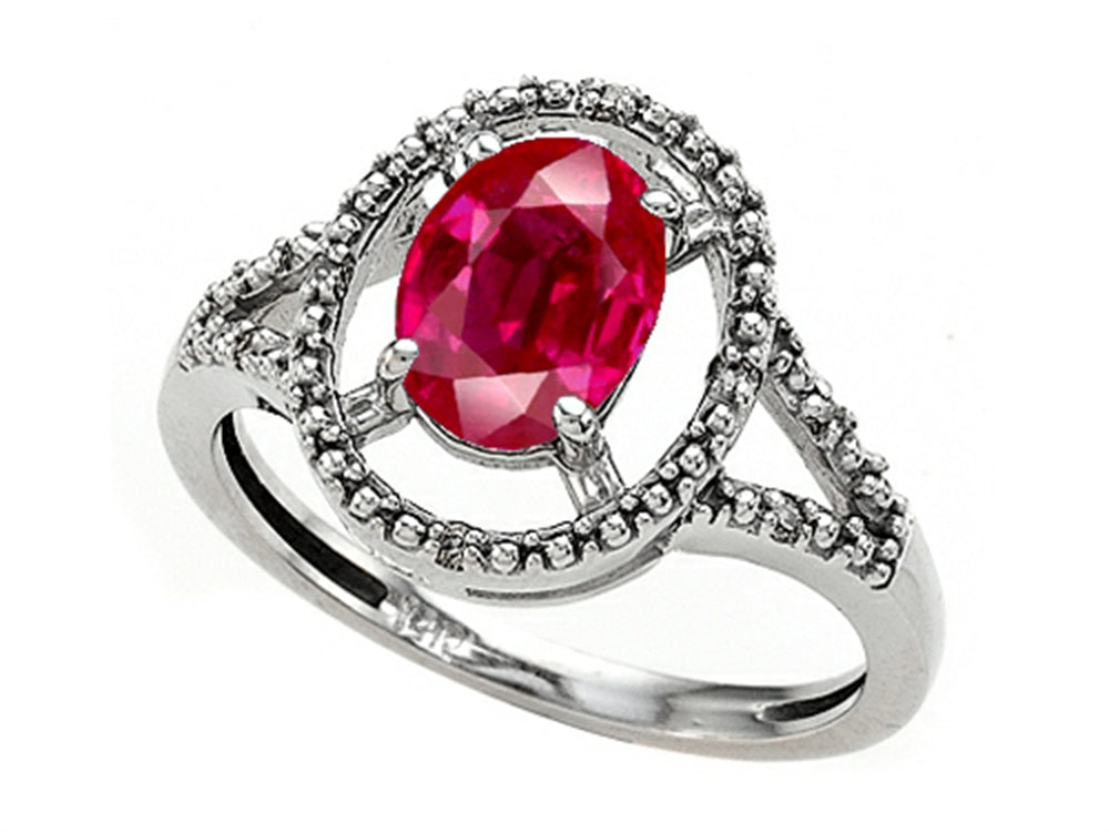 Tommaso Design Oval Created Ruby Ring