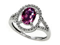 Tommaso Design Oval 8x6mm Genuine Rhodolite Ring