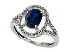 Tommaso Design Oval 8x6mm Genuine Sapphire Ring