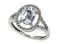 Tommaso Design Oval 8x6mm Genuine White Topaz Ring